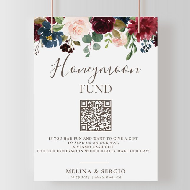 Poster Fleurs classiques Fancy Fonds Mariage Lune de Miel (Créateur téléchargé)