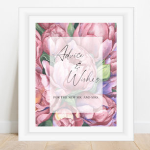 Poster Fleurs - Conseils et Vœux pour les Nouveaux Mariés