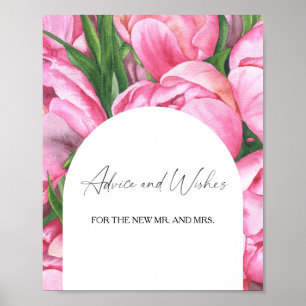 Poster Fleurs - Conseils et Vœux pour les Nouveaux Mariés