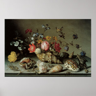 Poster Fleurs, coquilles et Insects Balthasar van der Ast