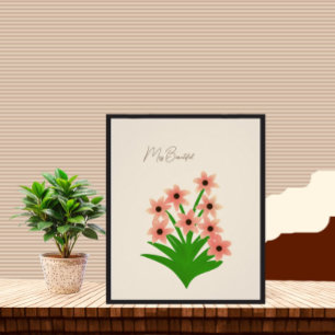 Poster Fleurs couleur de pêche