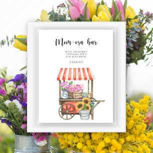 Poster fleurs cultivées localement baby shower - bar Momo