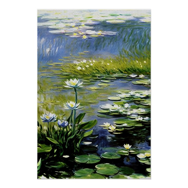 Poster Fleurs d'Agapanthus luxuriantes à Giverny (Devant)