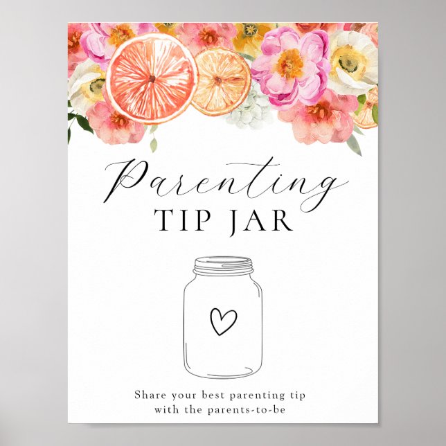 Poster Fleurs d'agrumes roses Conseil parental Jar (Devant)