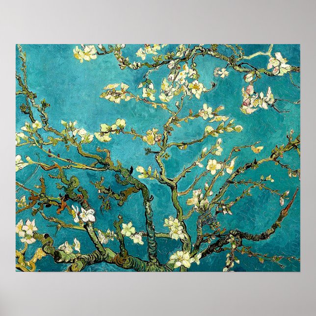 Poster Fleurs d'amandier de Van Gogh Impressionnisme clas (Devant)