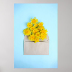 Poster Fleurs Dandelions dans l'enveloppe