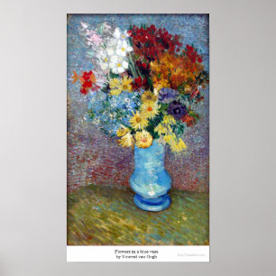 Poster Fleurs dans un vase bleu de Vincent van Gogh