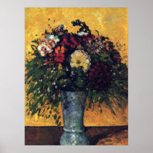 Poster Fleurs dans un vase bleu - Paul Cezanne - c1877