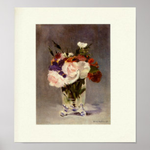 Poster Fleurs dans un vase de cristal