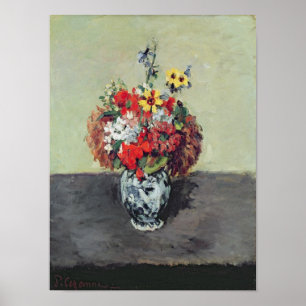 Poster Fleurs dans un vase de Delft, c.1873-75