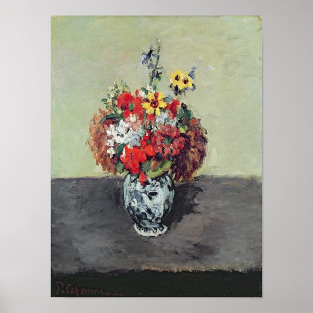 Poster Fleurs dans un vase Delft, c.1873-75 (Devant)