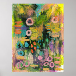 Poster Fleurs d'art Abstraites peinture botanique florale