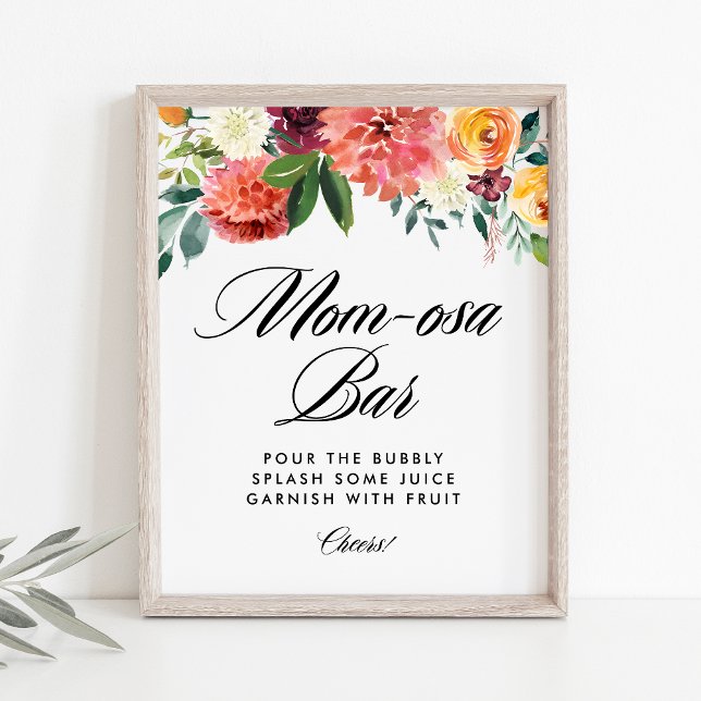Poster Fleurs d'automne Baby shower d'automne Mimosa Mom- (Créateur téléchargé)