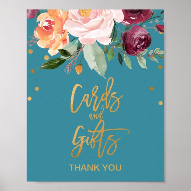 Poster Fleurs d'Automne | Cartes et Cadeaux Sarcelle Ense (Devant)