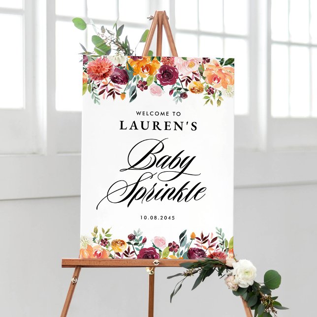 Poster Fleurs d'automne Floral Baby Sprinkl Bienvenue (Créateur téléchargé)