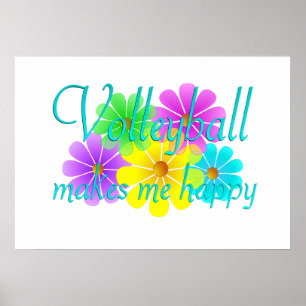 Poster Fleurs de bonheur de volleyball