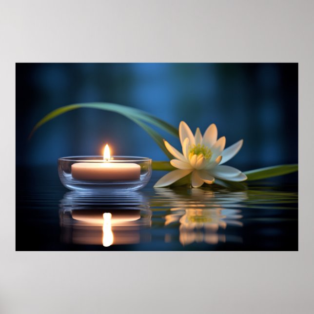 Poster Fleurs de bougie claires Tranquille paisible (Devant)