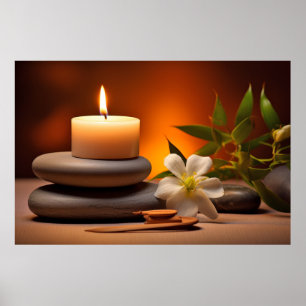 Poster Fleurs de bougie claires Tranquille paisible