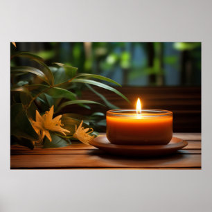 Poster Fleurs de bougie claires Tranquille paisible