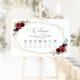 Poster Fleurs de Bourgogne, Fleurs Rouges, Calendrier de 