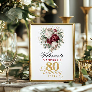 Poster Fleurs de Bourgogne Floral 80e Anniversaire sur Ta