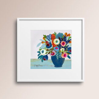 Poster Fleurs de couleurs vives dans un vase