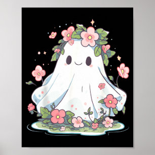 Poster Fleurs de fantôme d'Halloween Femmes Filles Hallow