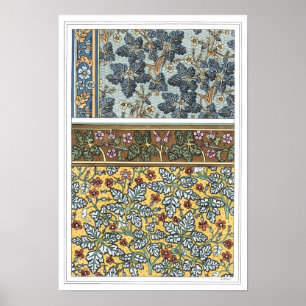 Poster Fleurs de Géranium Sauvage Art Nouveau Floral Vint