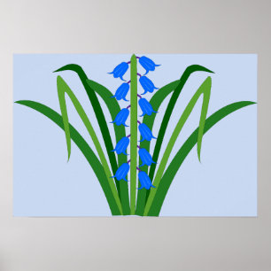 Poster Fleurs de Jacinthe bleue Bébé Garçon Printemps