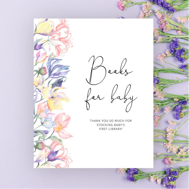 Poster Fleurs de jardin d'aquarelle Livres pour baby show (Créateur téléchargé)
