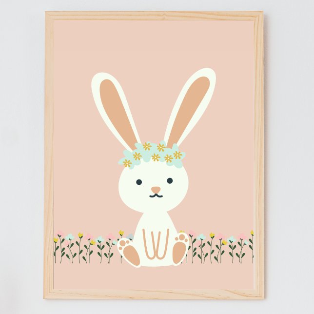 Poster Fleurs de lapin mignonette rose Enfants Nourriture (Créateur téléchargé)