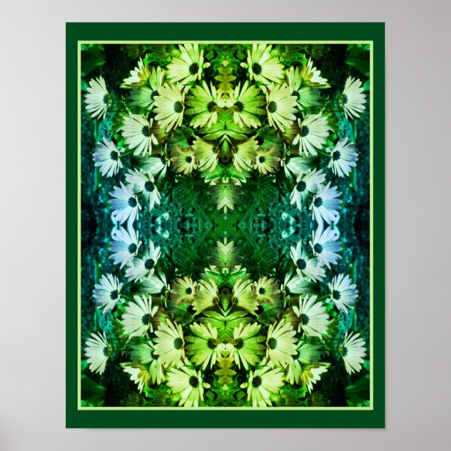Poster Fleurs de marguerite africaine miroir Abstrait (Devant)