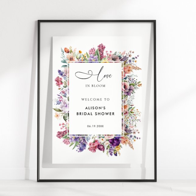 Poster Fleurs de mariage Love In Bloom Jardin de bienvenu (Créateur téléchargé)