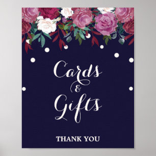 Poster Fleurs de Marsala et de Bourgogne sur fond de cart