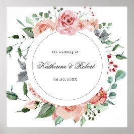 Poster fleurs de minuit mariage à fleurs élégantes accuei