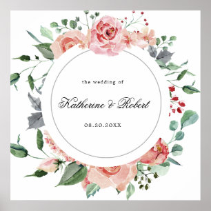 Poster fleurs de minuit mariage à fleurs élégantes accuei