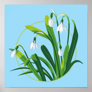 Poster Fleurs de neige