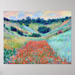 Poster Fleurs de pavot dans un champ, Claude Monet