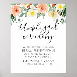 Poster Fleurs de Pêche Sans Photos Cérémonie de Mariage D