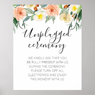 Poster Fleurs de Pêche Sans Photos Cérémonie de Mariage D