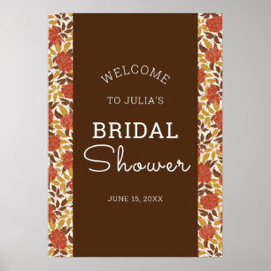 Poster Fleurs de pivoine orange poussiéreuse Mariage auto