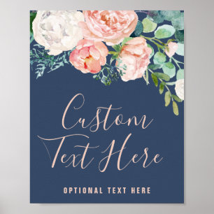 Poster Fleurs de pivoine romantiques   Panneau personnali