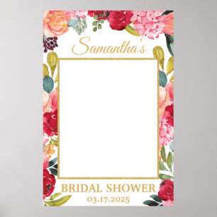 Poster Fleurs de printemps Corail Abricot Bourgogne Acces