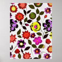 Fleurs de printemps funky style seventies