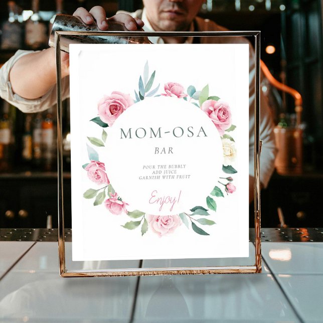 Poster Fleurs de printemps Maman-osa Baby shower fille ro (Créateur téléchargé)