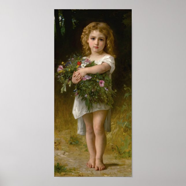 Poster Fleurs de printemps par William Bouguereau (Devant)