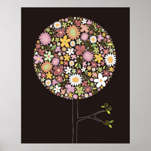 Poster Fleurs de printemps rose Whimsical Pop Tree Nurser