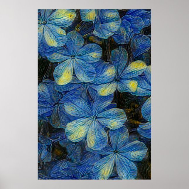 Poster Fleurs de rêve dans le style art Vincent Van Gogh. (Devant)