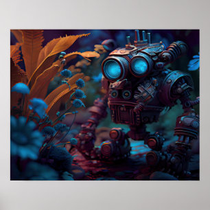 Poster Fleurs de robots