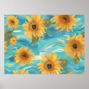 Poster Fleurs de soleil